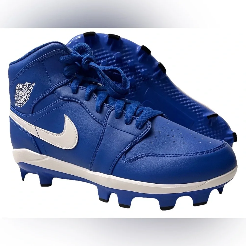 *NEW* Men's Size 16 Nike Air Jordan 1 Retro MCS Baseball Cleats Game Royal‎ Blue